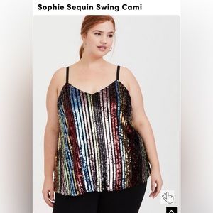 Torrid, Size 2X, Rainbow Sequin Sophie Swing Cami, Never Worn.